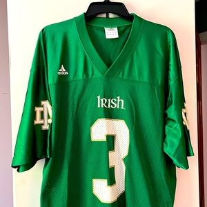 Notre Dame Green #3 football jersey Large